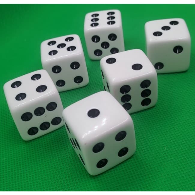 DADO 6 LADOS BRANCO - 26X26X26 MM
