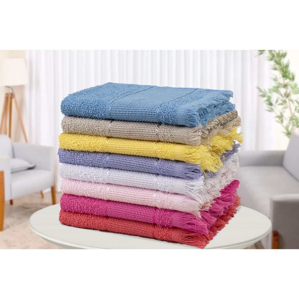 Kit Com 10 Toalhas Social para Bordar com Franja Barra em Etamine - Cores Sortidas