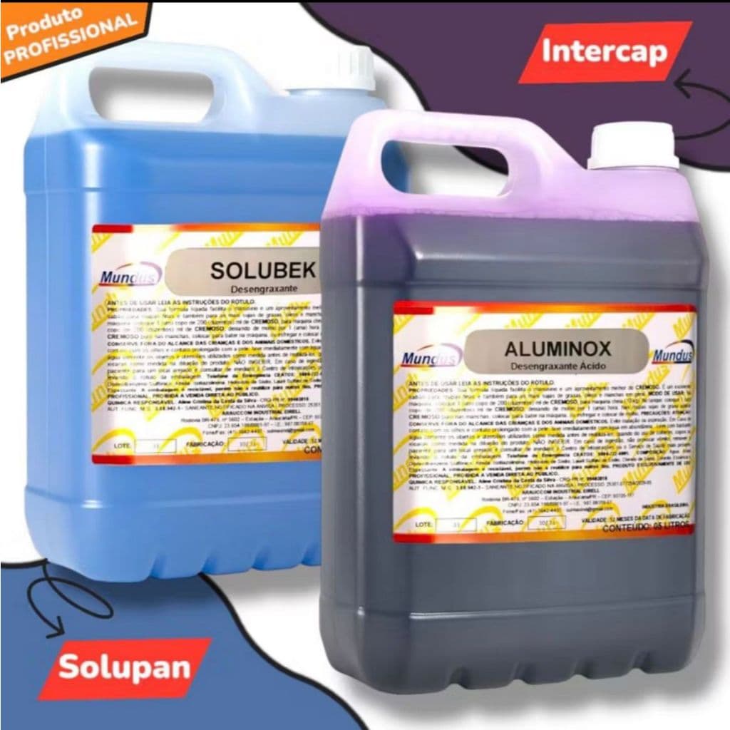 Combo Promo 10 Litros Solubeck E Aluminox Mundus - Desengraxante De Chassi E Brilha Alumínio Para Estética Automotiva