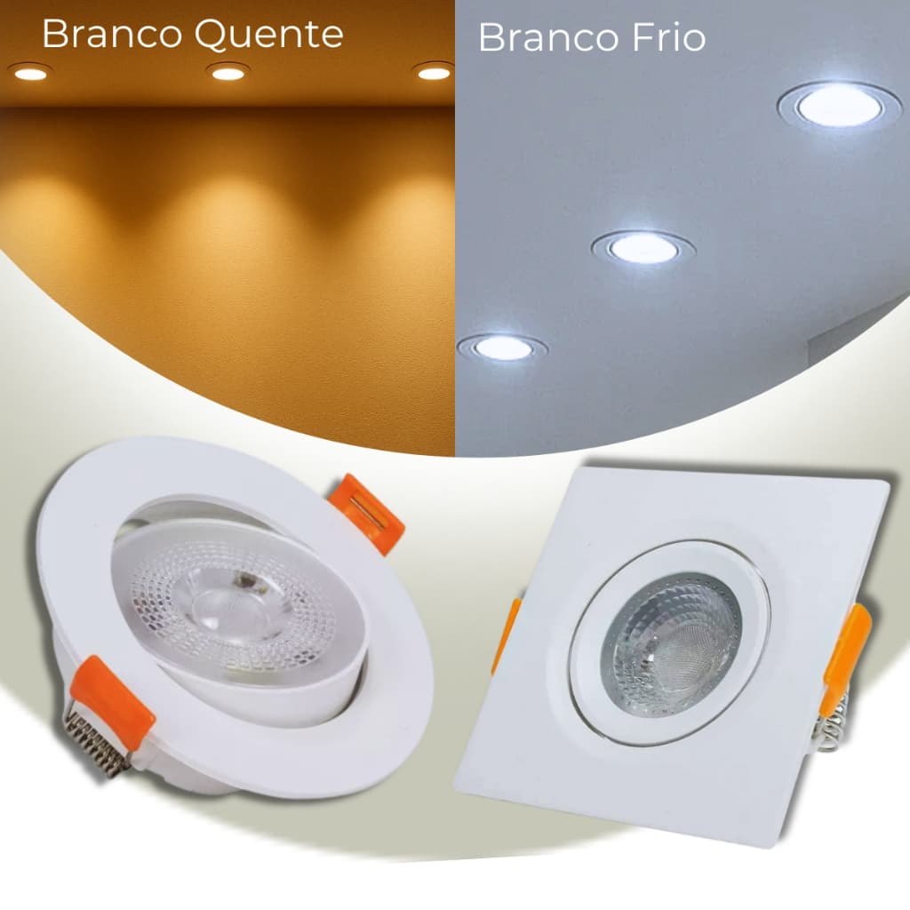 Spot de Embutir 3W e 5W Redondo e Quadrado Iluminação Decorativa