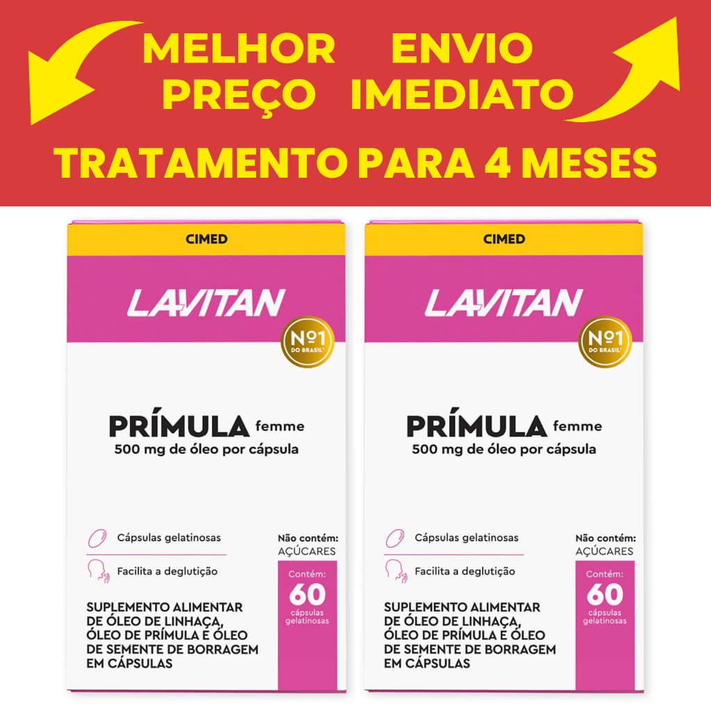 Lavitan Prímula Femme Cimed Kit com 2 Unidades 60 Cápsulas Cada