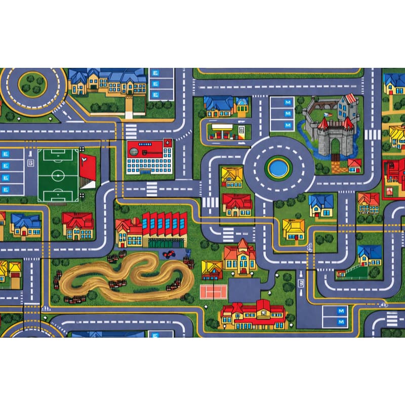 Tapete em Lona Pista de Carrinho Hotwheels Cidade Infantil 100x65