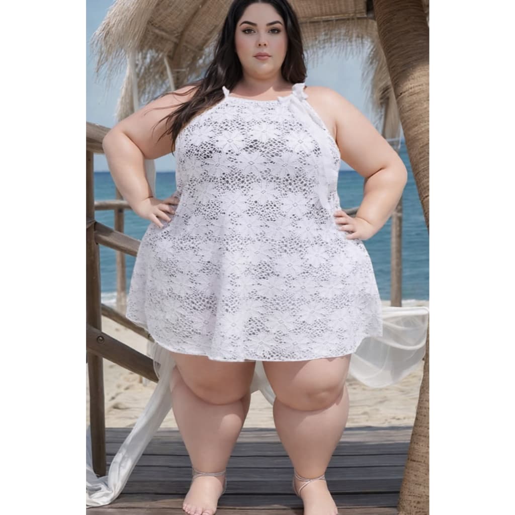 SAIDA DE PRAIA CANGA PLUS SIZE TODA RENDA ARRASTÃO DO TAMANHO GRANDE 46 AO 68