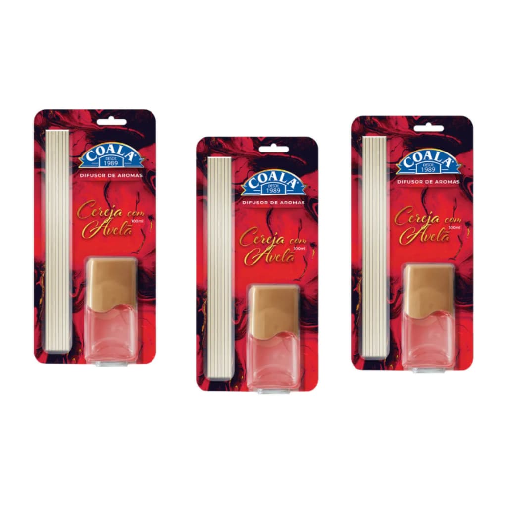 Difusor Cereja Com Avelá Coala 100ml Cheirinho Para Casa Aromatizante De Varetas Bom Ar Sala Quarto