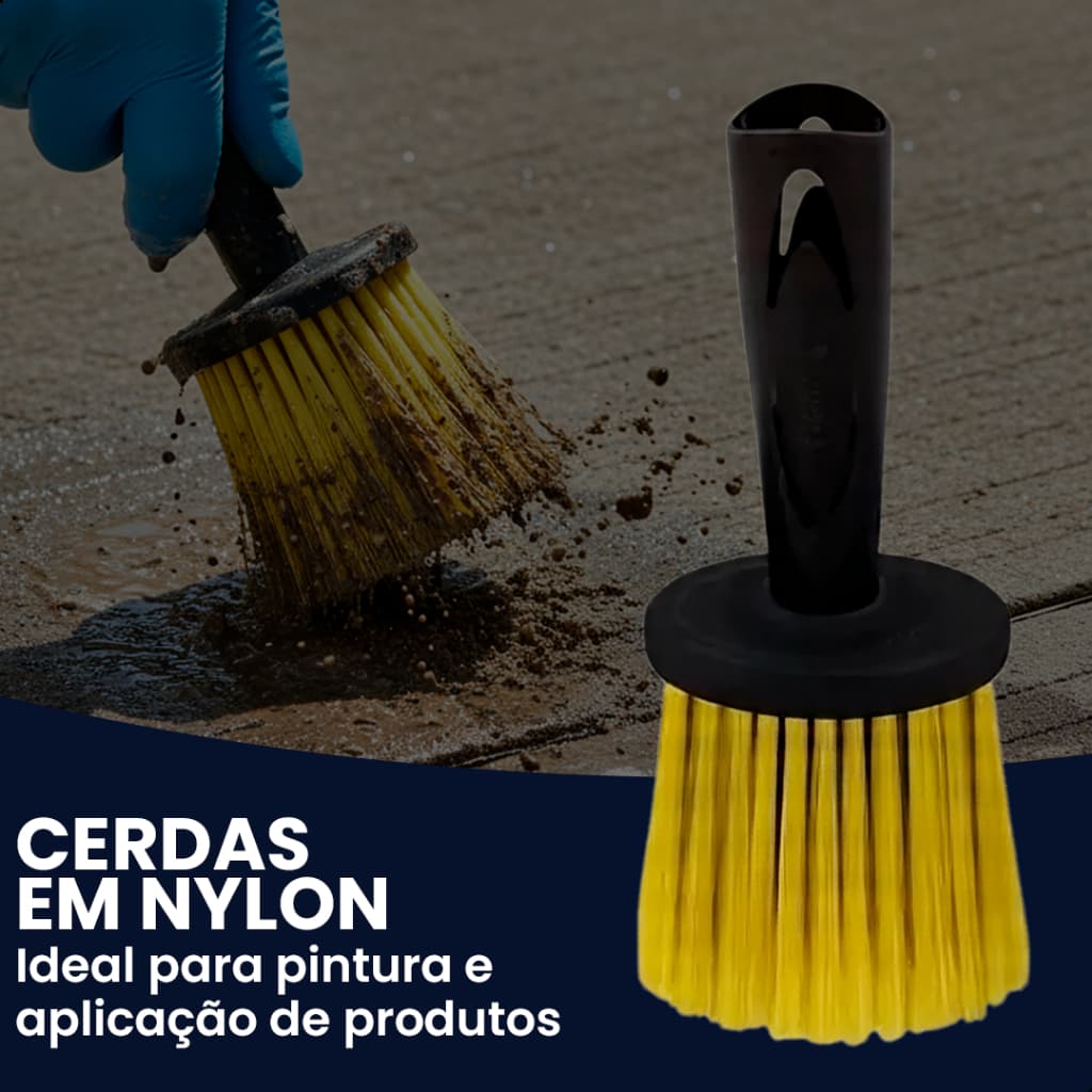 Broxa Tigre Redonda Profissional Cerdas Nylon Para Pintura