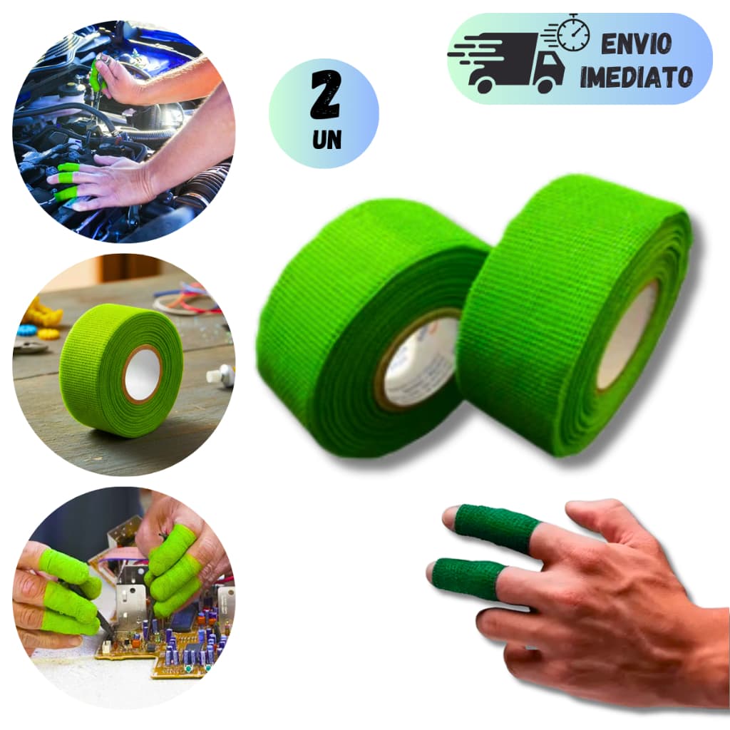CONJUNTO FITA CREMER BANTEX 25mm x 15 Metros PROTEÇÃO MÃOS E DEDOS ANTI-CORTE BANDAGEM LASER