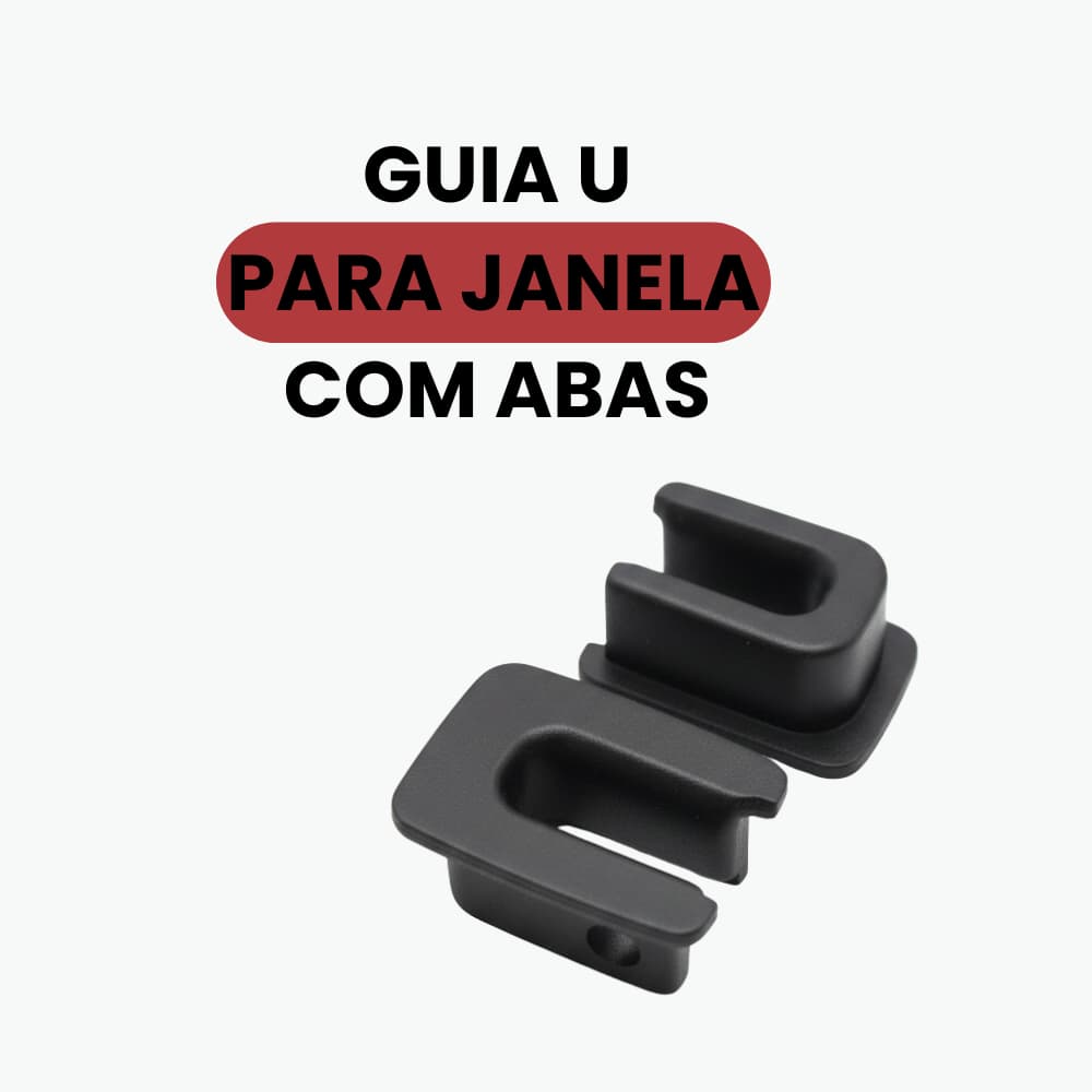 Guia U Deslizante Para Janela E Veneziana COM Aba 16 Peças Resistente e Durável
