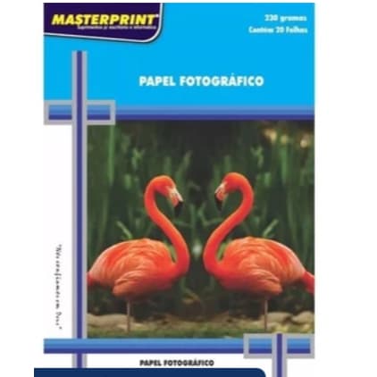 Papel Fotográfico A4 Glossy Brilho 230g 20 Folhas Premium MasterPrint