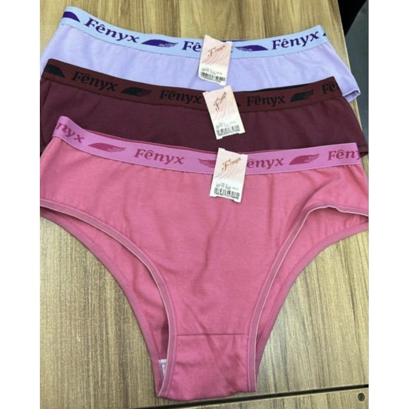 Novidade!!!  Kit/3 Calcinha Algodão Plus Size - Elástico reforçado - forro 100% algodão - Fênyx