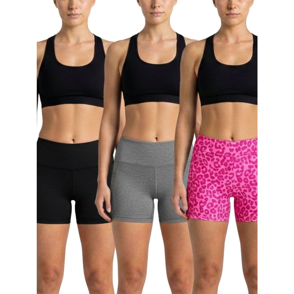 Kit 3 Shorts Feminino com Bolso para Treinos, Academia e Musculação Levanta Bumbum Cintura Alta Modelador Fitness