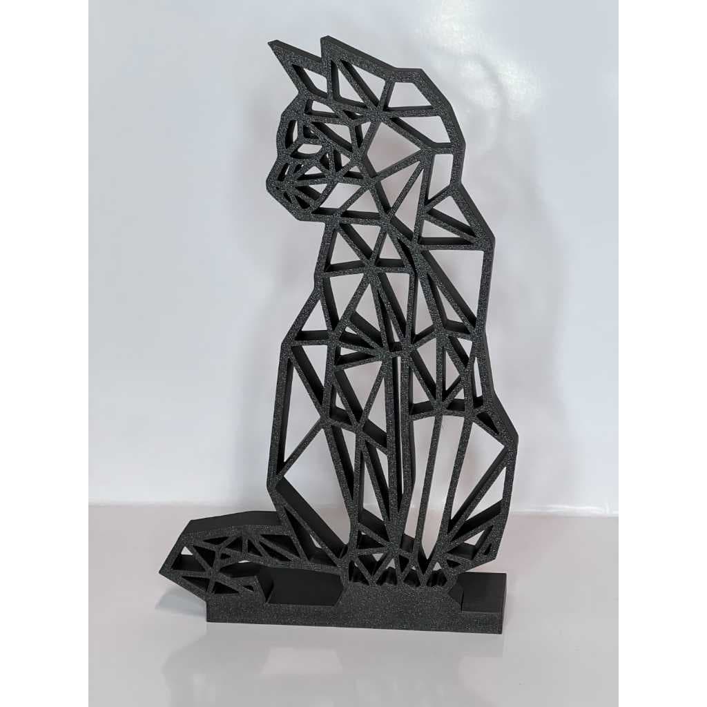 Gato Geométrico Estátua de Gato Moderna para Sala Quarto Escritório Decoração Casa Escultura 3D