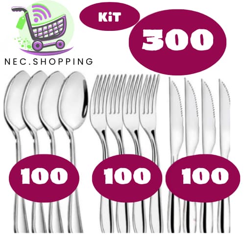 jogo 300, 108, 72,  UNIDADES. Peças Talheres Inox Garfo  Faca   colher Premium Casa Cozinha Buffet Restaurante
