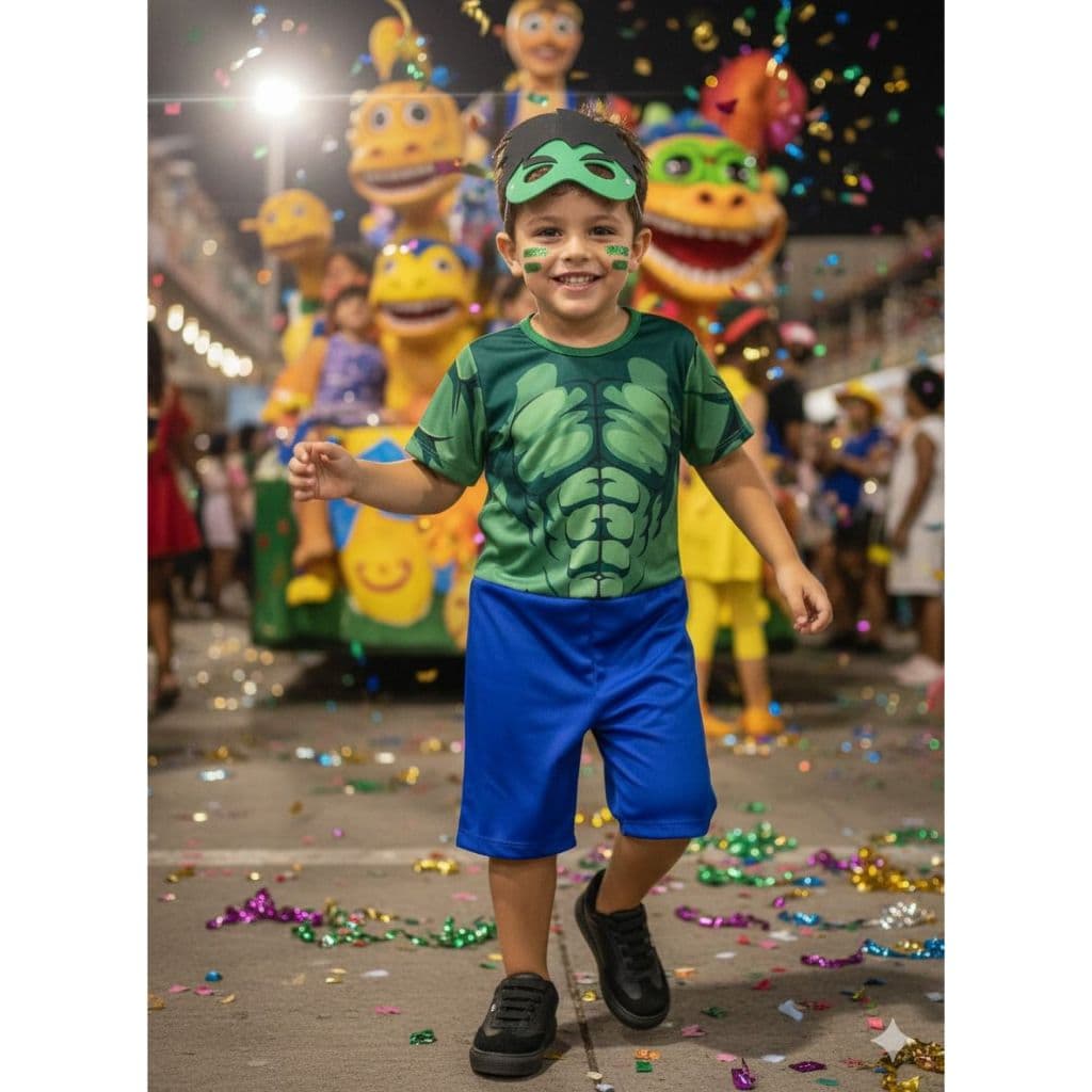 Fantasia Infantil Hulk Heróis Com Máscara - Envio Imediato