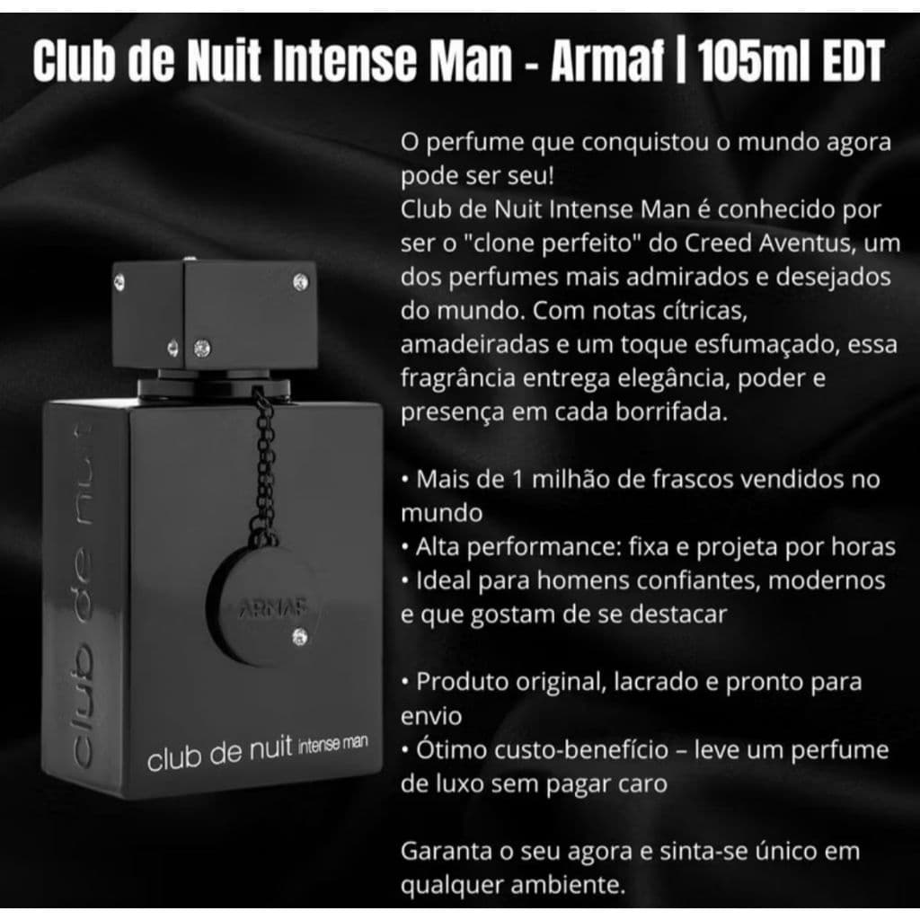 Club De Nuit Intense EDT 105ml – O Perfume Masculino Mais Icônico da Armaf