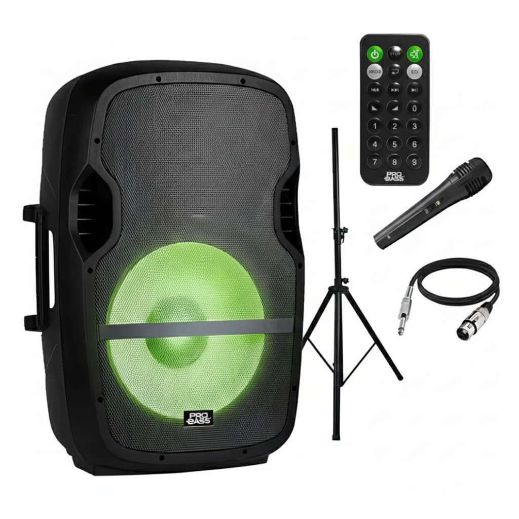 Caixa Amplificada ProBass ELEVATE 15" LP 800w USB Bluetooth + Microfone e Tripé