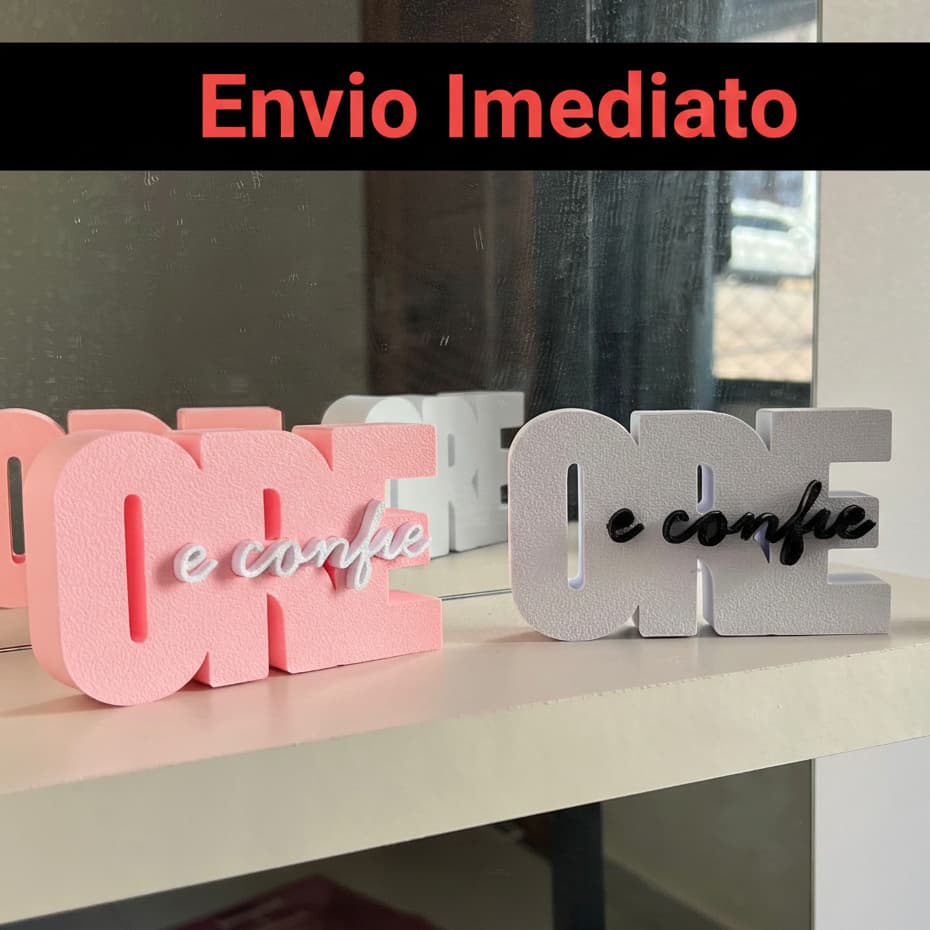 Letreiro Decorativo Ore e Confie Fé e Inspiração Decoração Cristã Moderna em 3D Presente Religioso