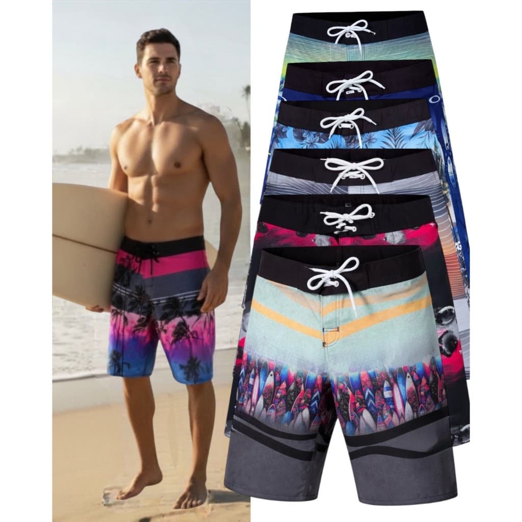 Bermuda Masculina Tactel Surf Praia com Elastano Short Leve e Confortável