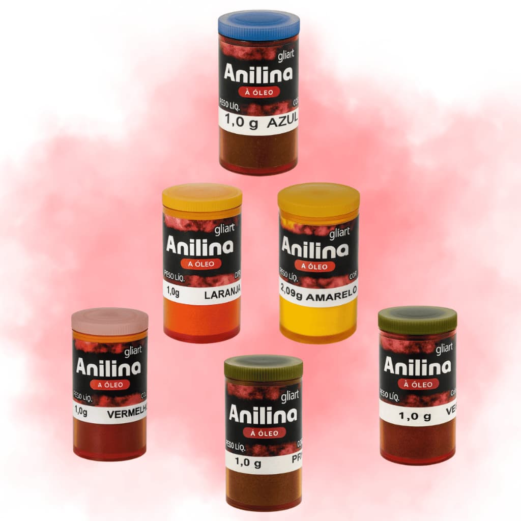 Kit 6 Corantes Anilina à Óleo para Velas Artesanais Massa Biscuit Sabonetes Gliart