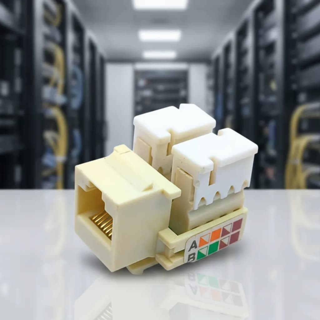Kit 50 Peças Conector Fêmea Rj45 Utp Keystone Cat 5e