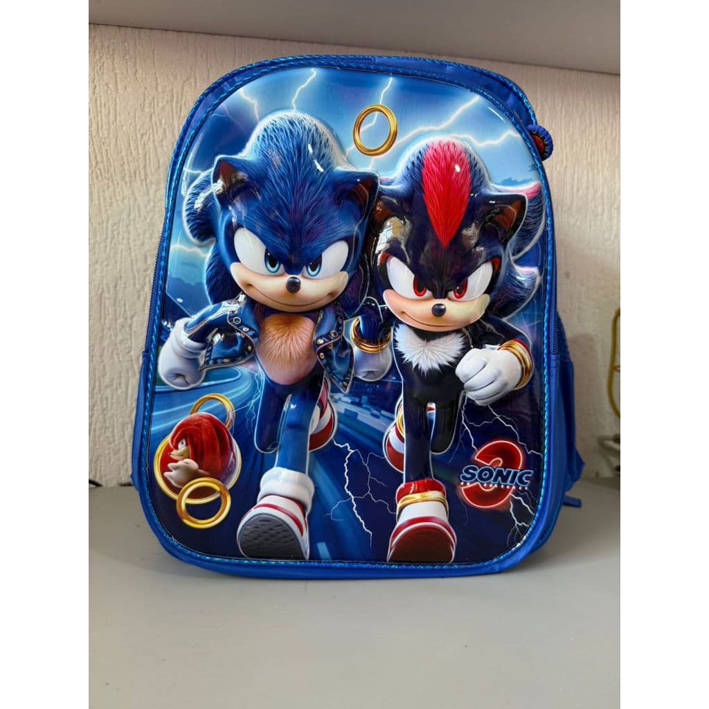 Mochila de Costas Sonic Infantil Escolar Moderna