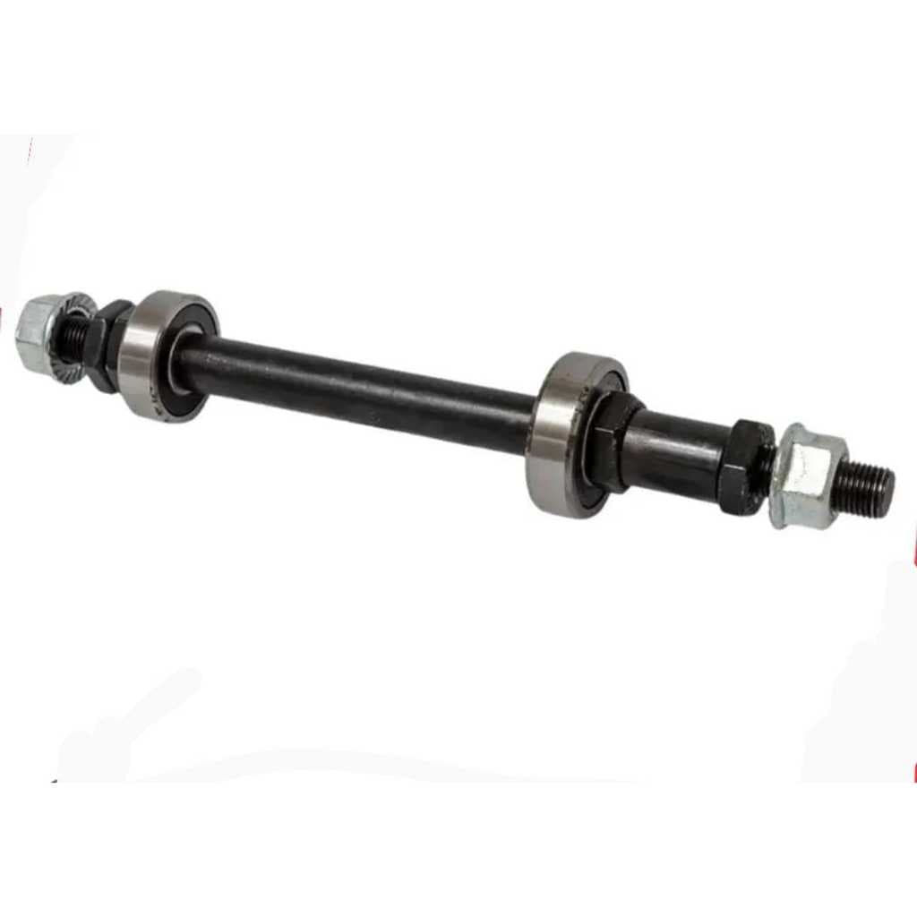 EIXO TRASEIRO 3/8 175MM COM 2 ROLAMENTOS 6000/6200 PARA BICICLETA