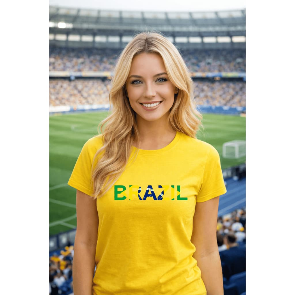 Camiseta Baby Look Feminina Estampa Brasileira Patriota 100% Algodão