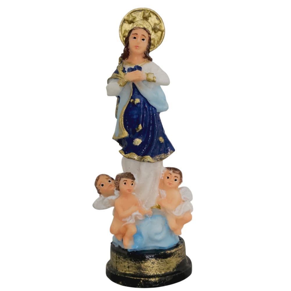 Imagem de Nossa Senhora da Imaculada Conceição em Resina - 9 cm - Decoração Católica Estatueta