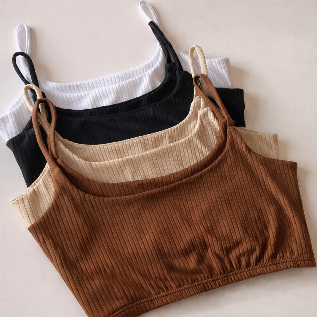 Kit Cropped Feminino Alcinha Canelado Fitness Academia