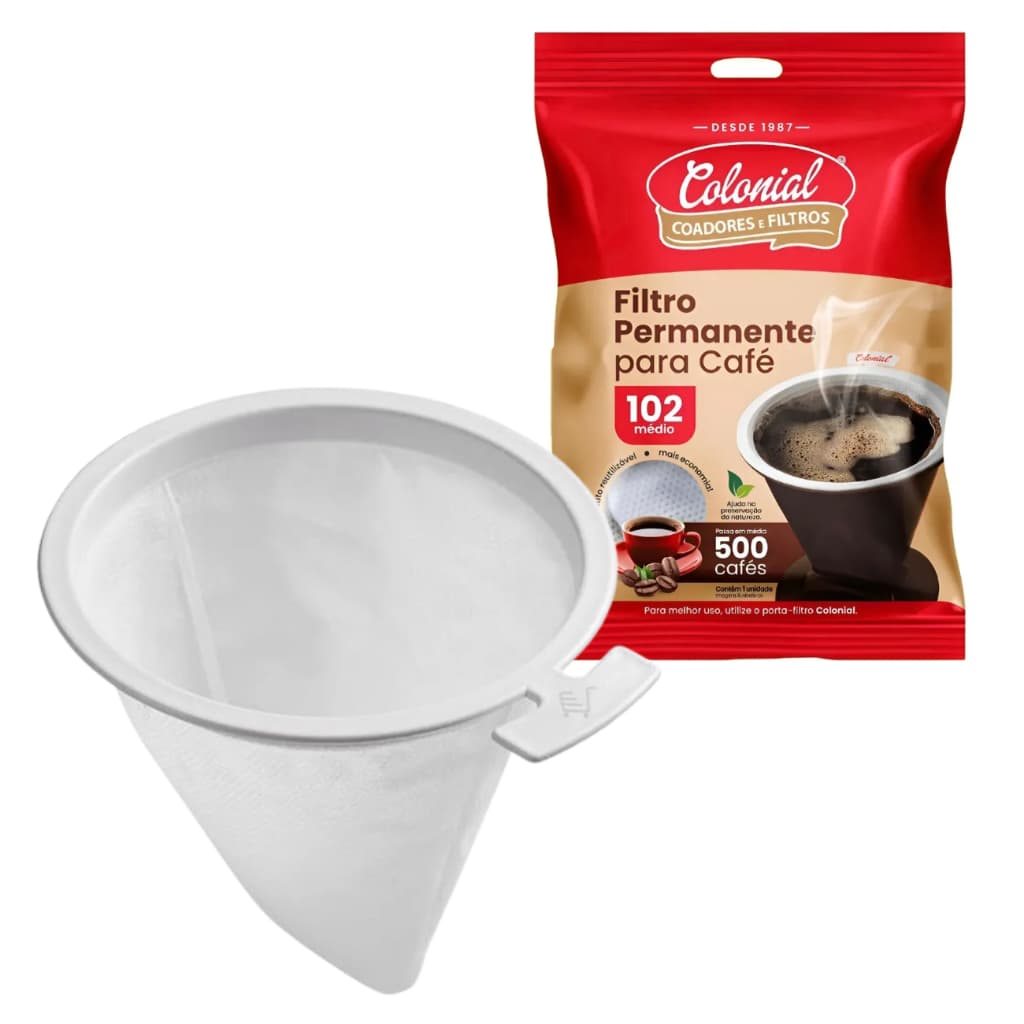 Coador de Café Colonial Filtro Reutilizável Tamanho 102
