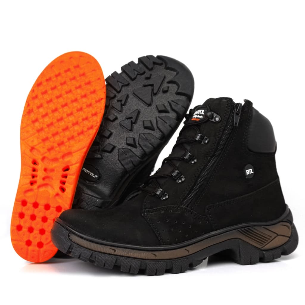 Coturno Masculino Couro Legitimo Nobuck Tratorado Resistente