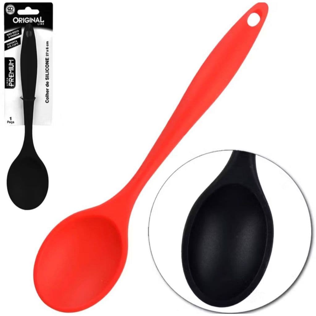 Colher redonda de Silicone colorida Original Line Linha Premium
