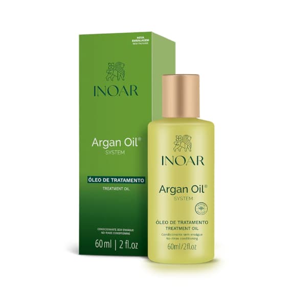 Inoar Argan Oil System Óleo de Tratamento Condicionante 60ml Sem Enxágue - Brilho e Redução de Frizz