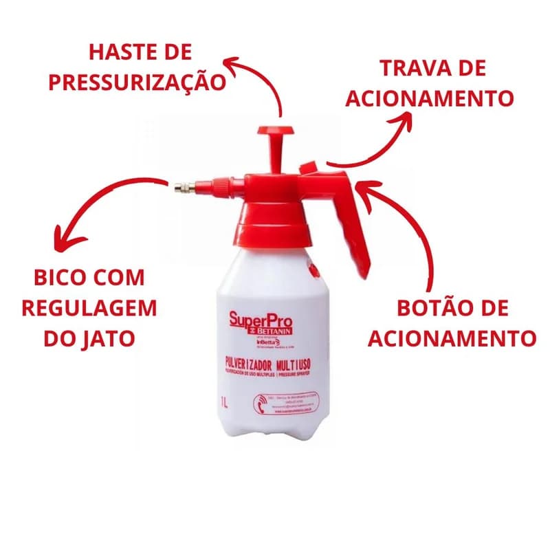 Pulverizador Multiuso Plástico 1 Litros SuperPro Bettanin