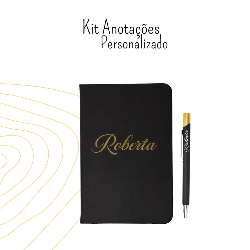 Kit Mini Caderneta e Caneta Personalizado com Caixa Presente