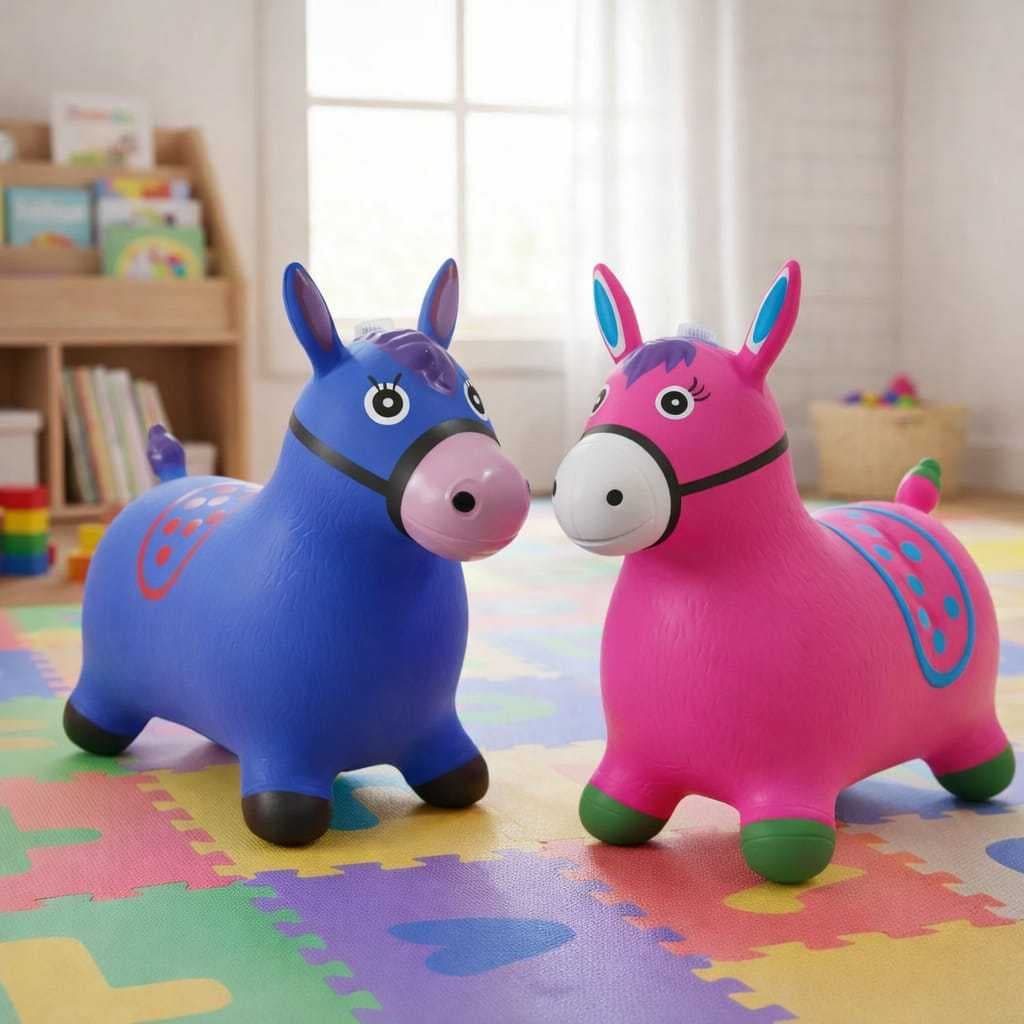 Cavalinho Upa Upa Brinquedo Pula Pula Musical c Selo Inmetro - Brinquedo Infantil