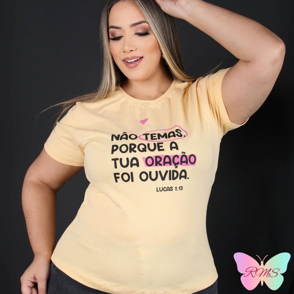 Kit 3 camisa feminina plus size Baby Look Frases Evangelicas blusa plus size feminina