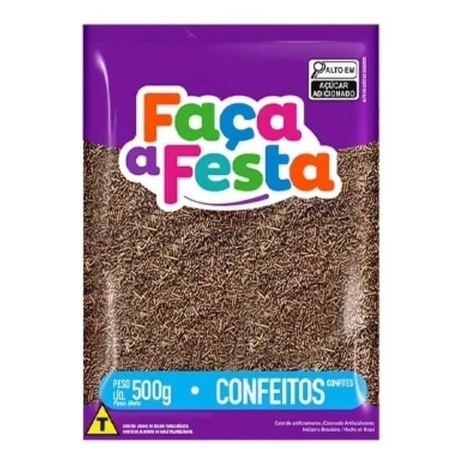 Confeito Granulado Escuro Faça A Festa 500g Leke Alimentos