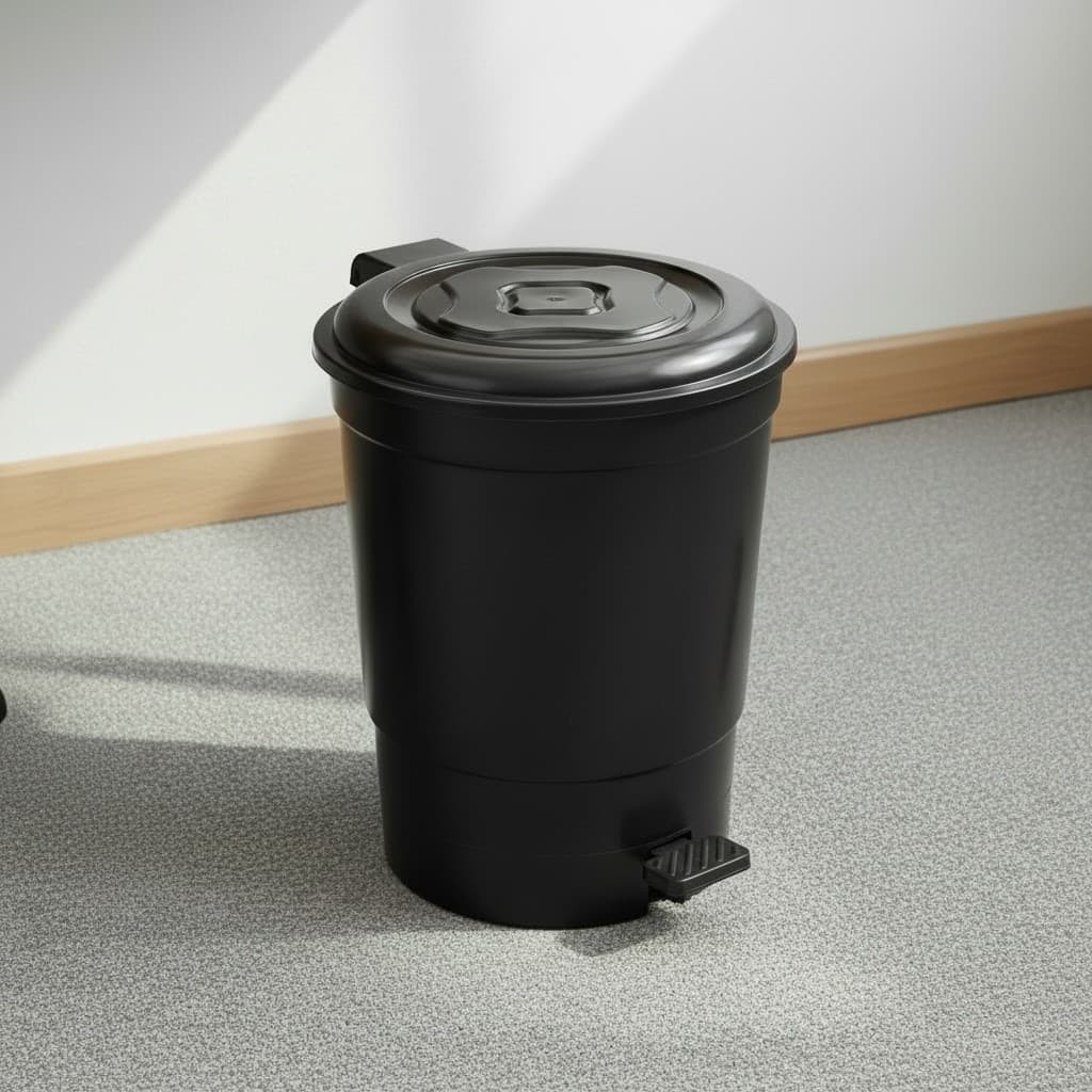 Lixeira de Pedal Plástica 10 Litros Preta – Abertura Prática e Higiênica
