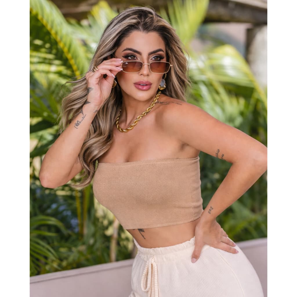 Top Faixa Bem Firme Tricot Modal Moda Feminina