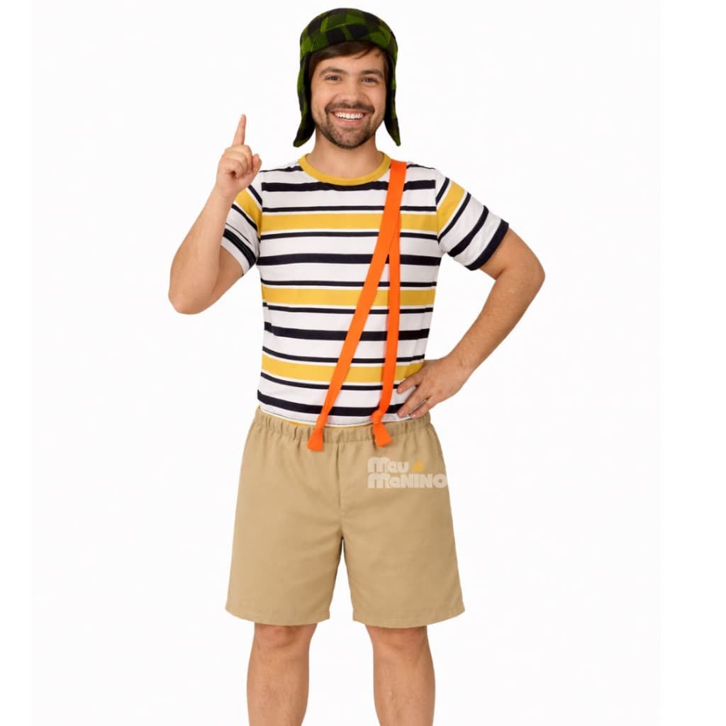 Fantasia Adulto Chaves Masculina Macacão Calça Carnaval Dança
