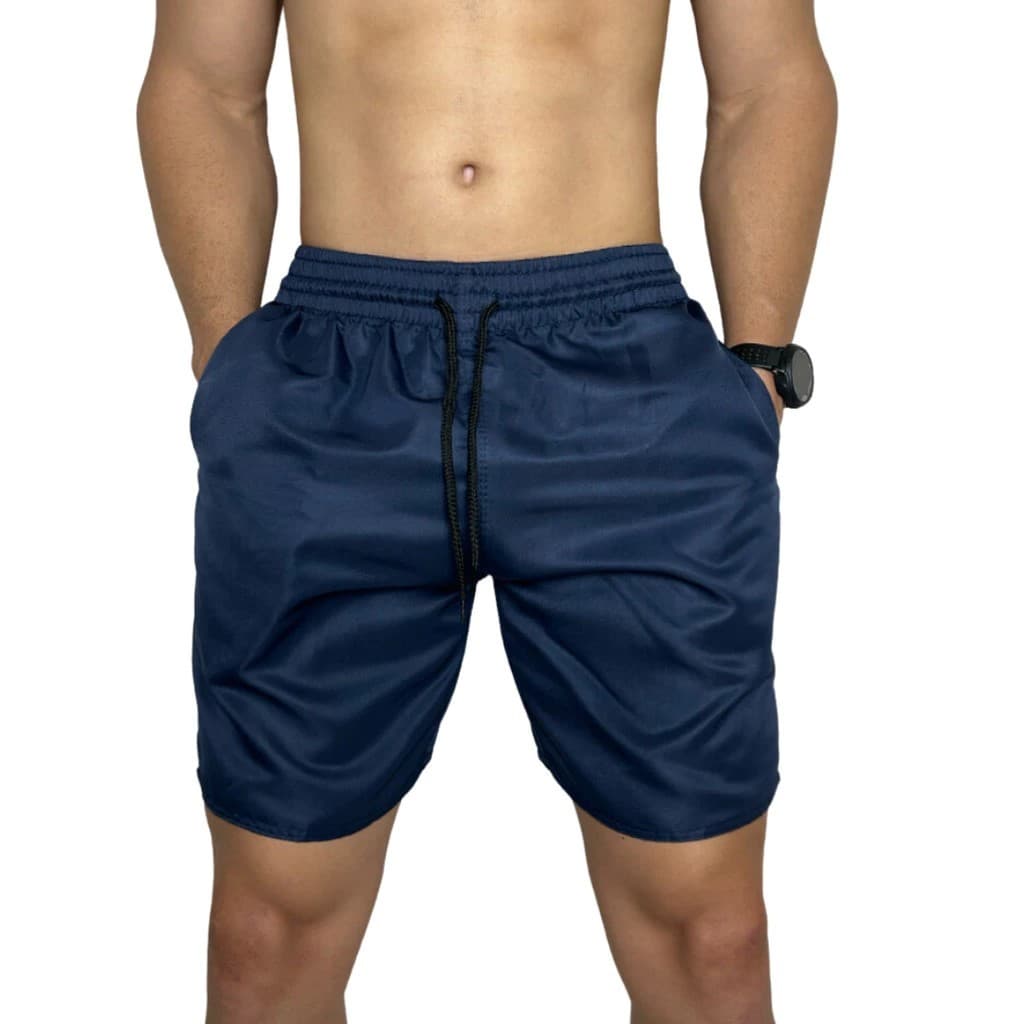 Bermuda Short Masculina Tactel Lisa Básico 3 Cavos Com Elástico Conforto e Estilo Tamanhos M ao GG