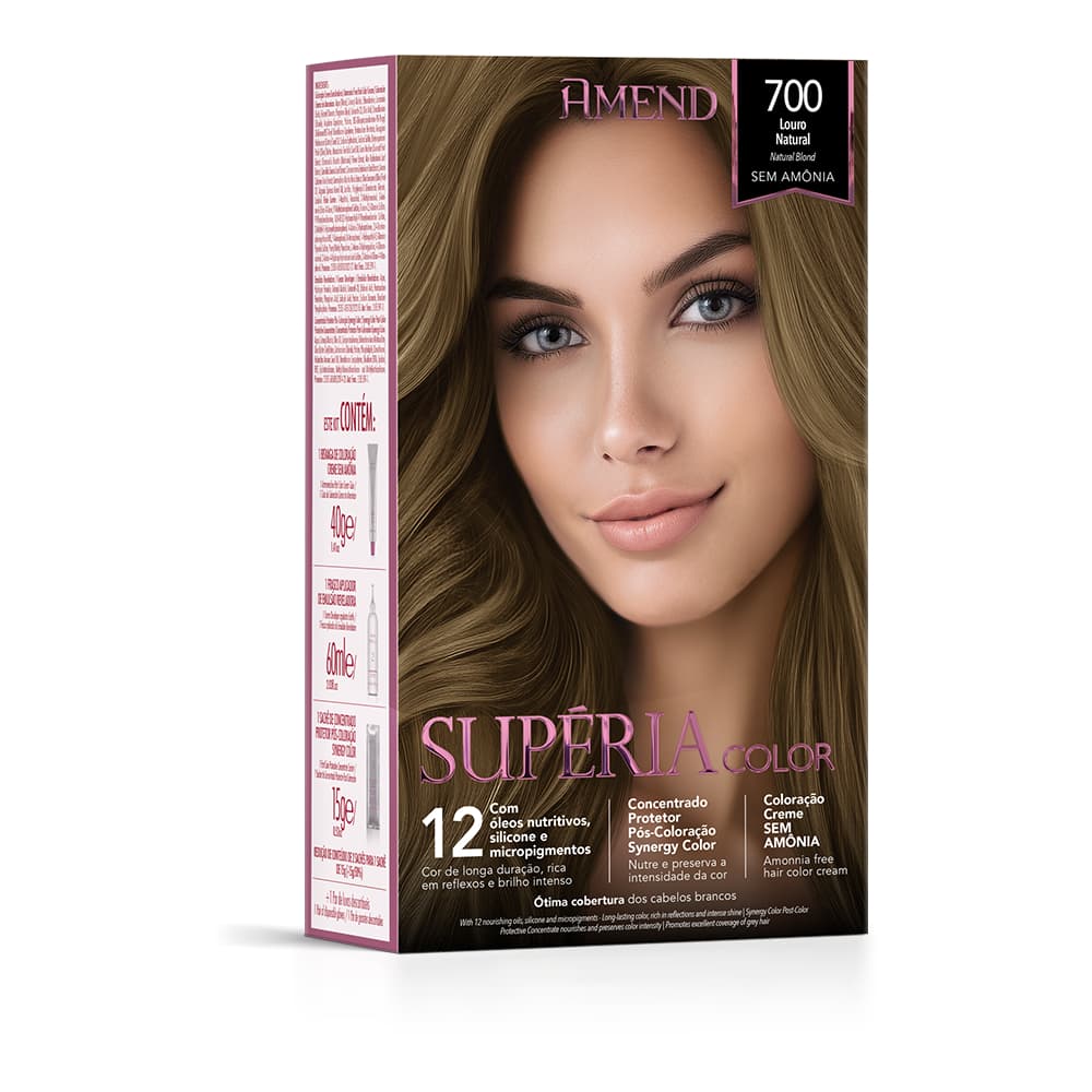 Coloração Sem Amônia 700 Louro Natural - Amend Supéria Color