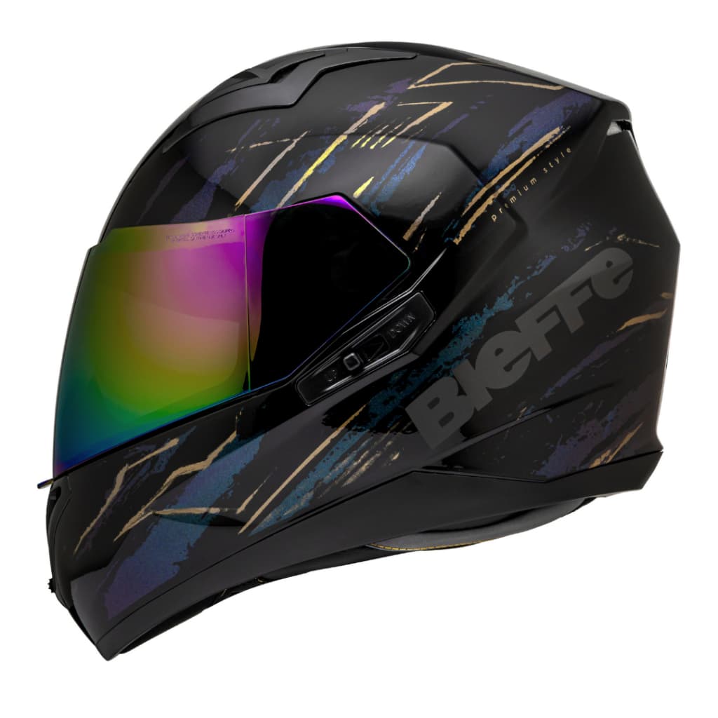 Capacete Fechado P/ Moto Unissex B-40 Hunting Preto Com Viseira Fume e Óculos - Efeito Camaleão