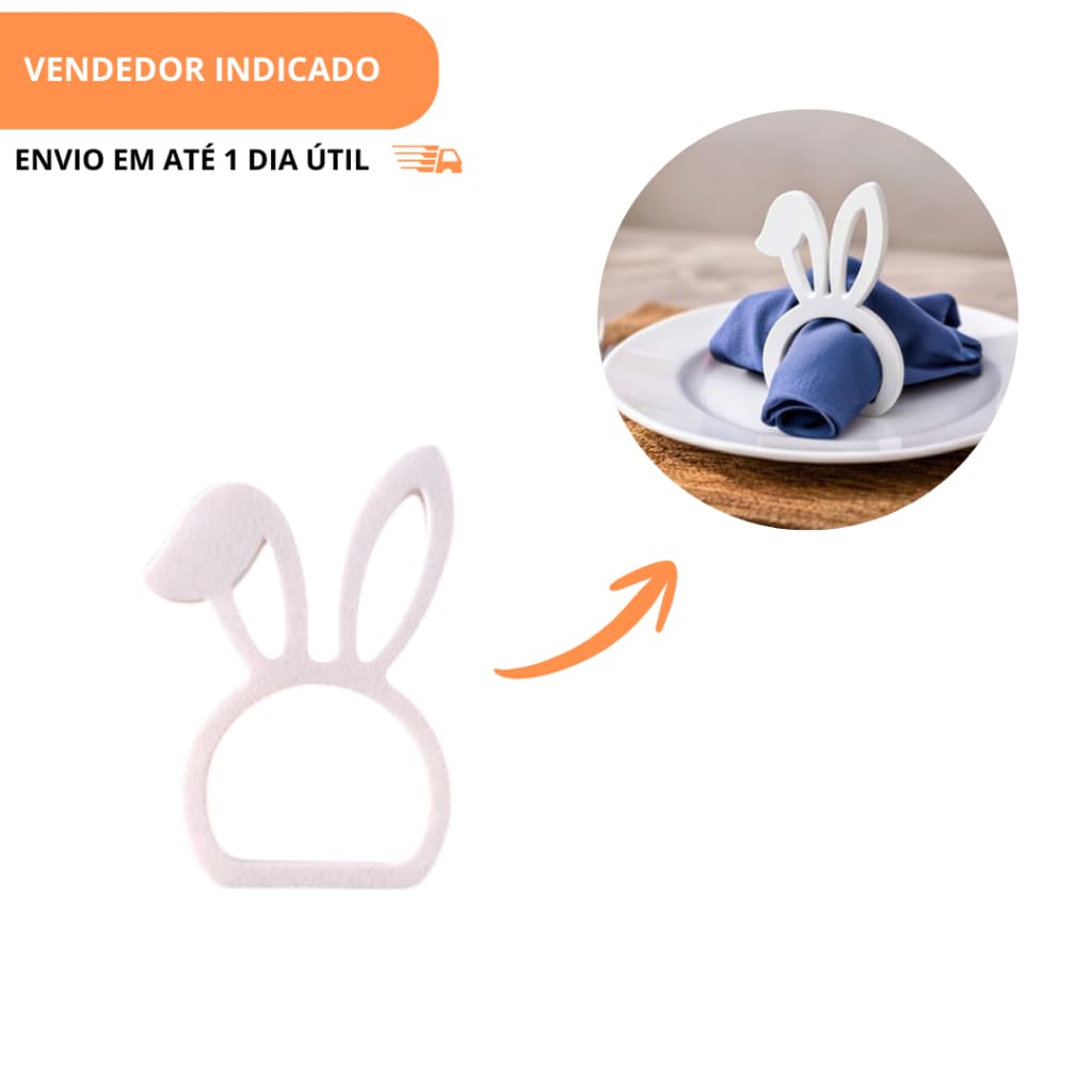 Porta Guardanapo Decorativo – Kit Argolas para Mesa Posta PÁSCOA