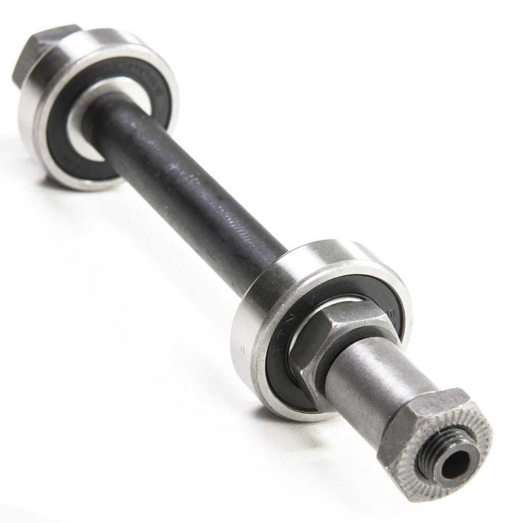 EIXO TRASEIRO FURADO COM ROLAMENTO 3/8 145MM PARA CUBO COM BLOCAGEM ( ARO 26 E 29)