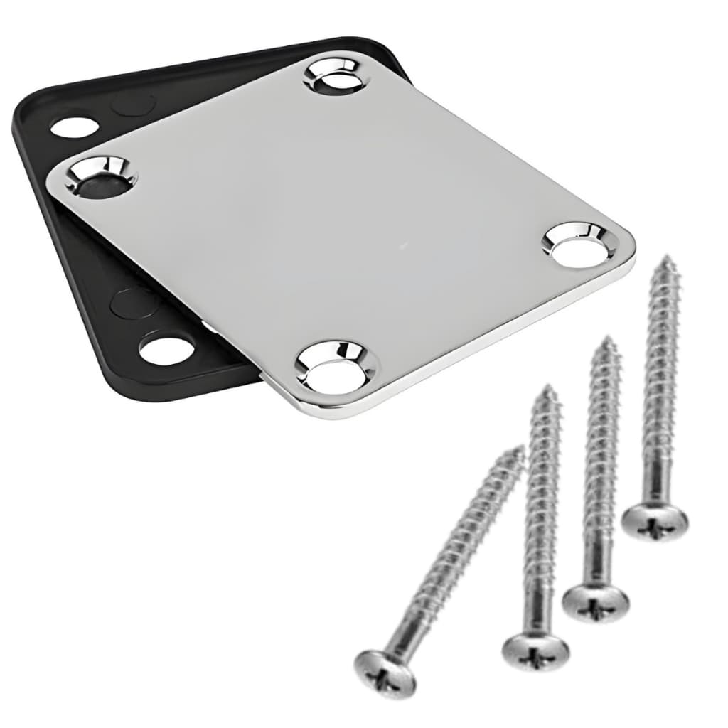 Neck Plate Placa De BraÇo Cromado Com Protetor Para Guitarra
