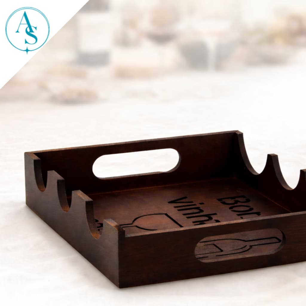 Adega de Mesa Para 3 Garrafas de Vinho