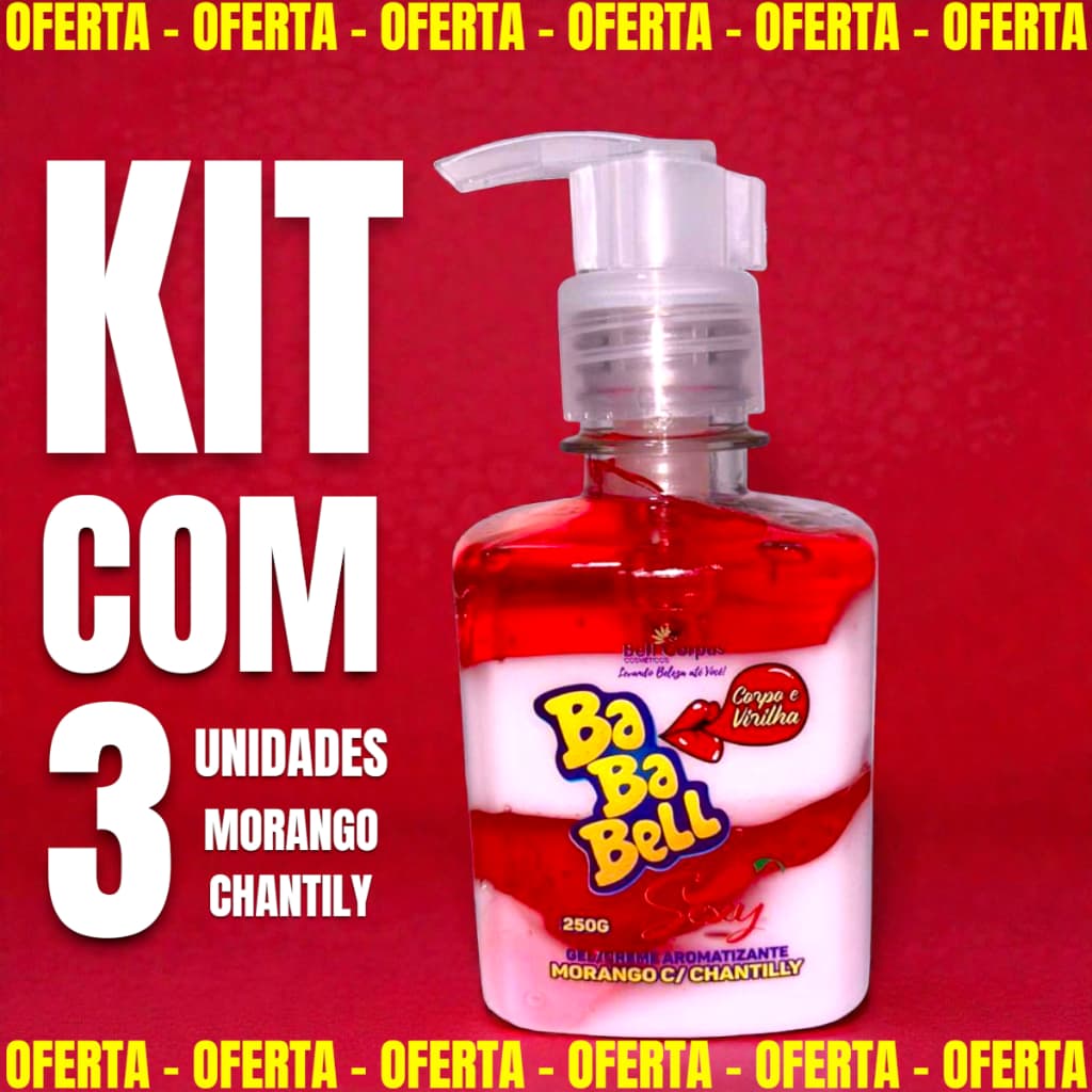 Gel Íntimo de Virilha Creme Hidratante Corporal Aromatizante Íntimo Feminino KIT COM 3 Bababell