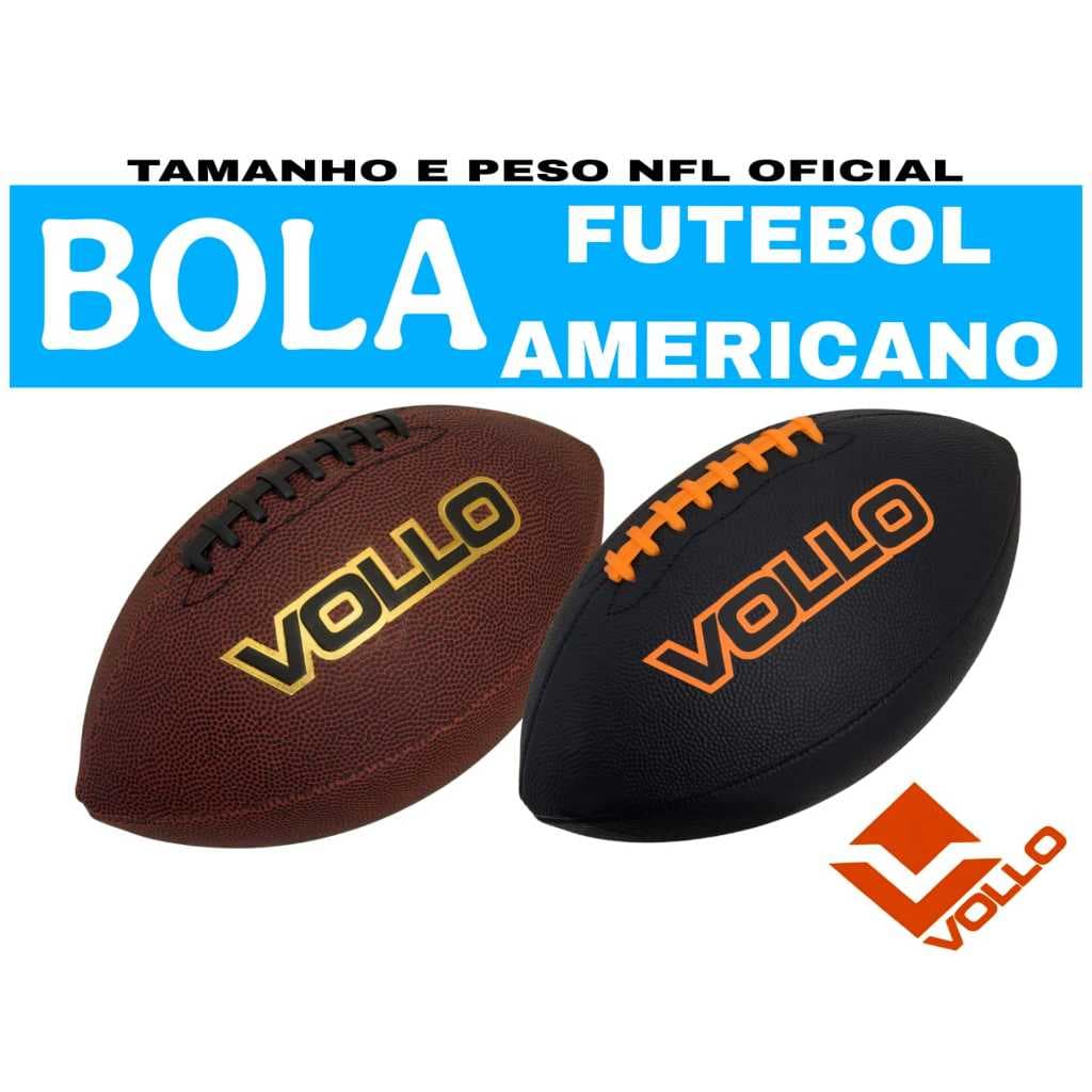 BOLA DE FUTEBOL AMERICANO VOLLO TAMANHO 9 - AMERICAN SOCCER FOOTBALL MARROM OU PRETA