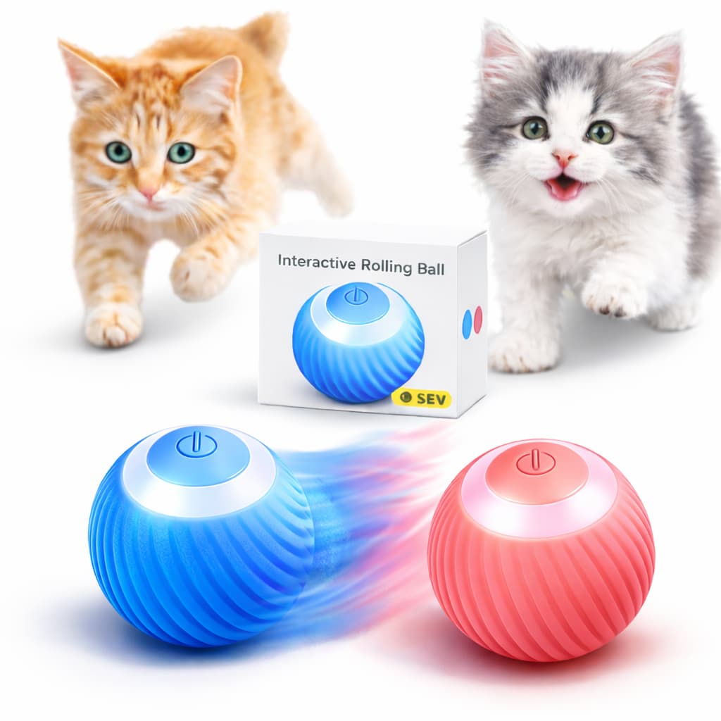 Bola Magica Brinquedo Interativo Pet Bolinha Maluca Automática Inteligente Com Led Para Cães e Gatos, Anti-Estresse SEV